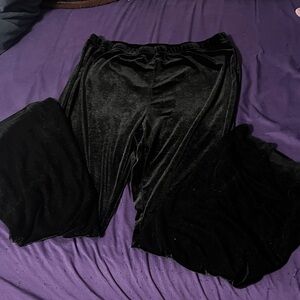 Black Velvet Flared Pants